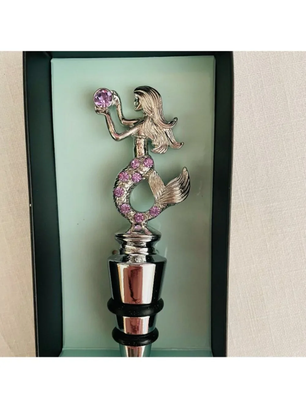 Wine Lover Gift Set Mermaid Wine Stopper Corkscrew 2 Gift Bags New Hostess
